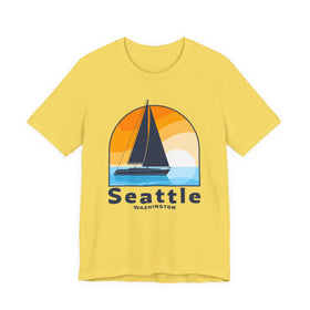 Buy maize-yellow Seattle, Washington T Shirt - Sailboat Tee