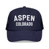 Kids Aspen, Colorado Trucker Hat - Youth Snapback Cap on white background