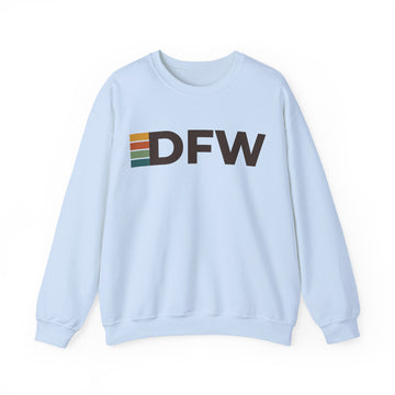 Buy light-blue Dallas, Texas DFW Retro Stripe Sweatshirt