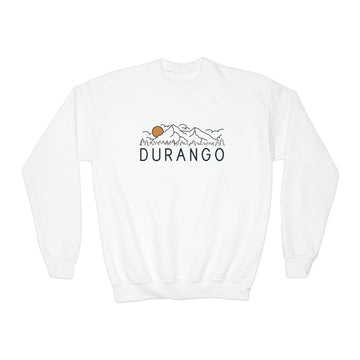 Durango, Colorado Youth Sweatshirt - Unisex Kid's Durango Crewneck Sweatshirt - 0