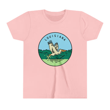 Buy pink Louisiana Youth T-Shirt - Unisex Kids Louisiana Shirt