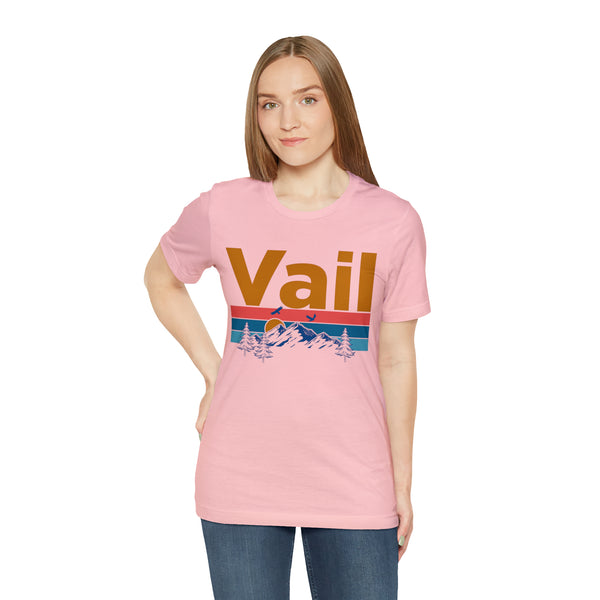 Vail, Colorado Shirt - Mountain Sunset Unisex Vail T-Shirt