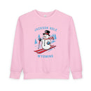 Jackson Hole, Wyoming Toddler Sweatshirt - Skiing Snowman Jackson Hole Toddler Crewneck Sweatshirt-4