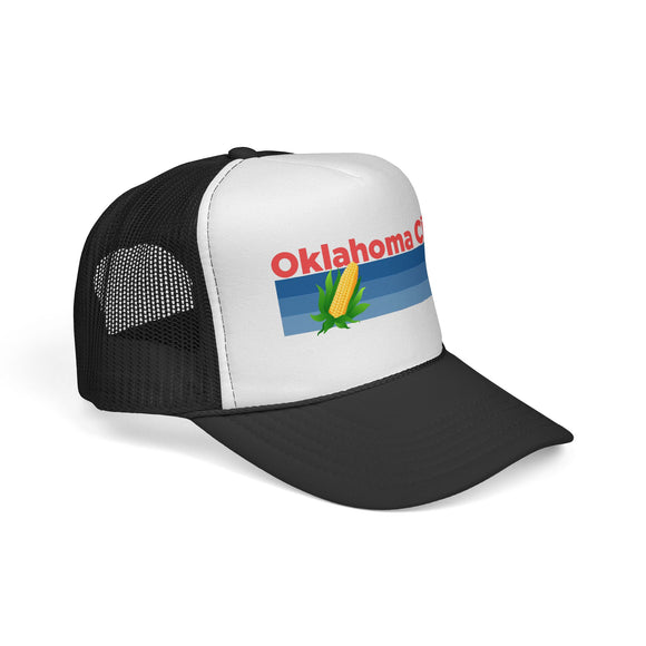 Oklahoma City, Oklahoma Retro Corn and Farm Trucker Hat