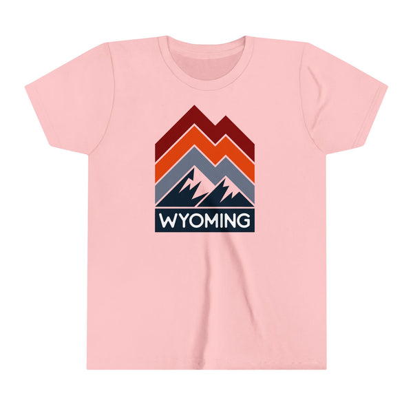 Wyoming Youth Shirt - Retro Mountain Wyoming Kid's T-Shirt