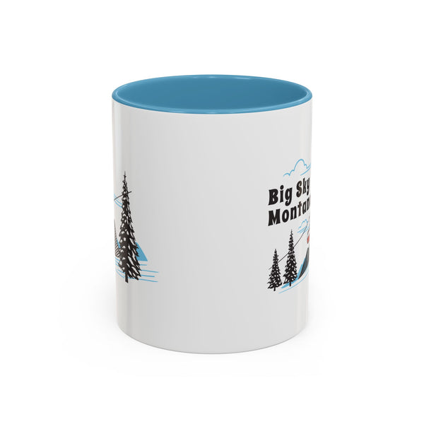 Big Sky, Montana Retro Snow Skiing Mountain 11 oz Mug, Ski Lodge Decor Coffee Cup, Mountain Gondola  Lover Gift, Retro Skiing Mug