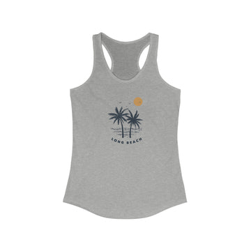Buy heather-grey Long Beach, California Women's Racerback Tank Top