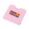 Chicago, Illinois Toddler Sweatshirt - Retro Sun Chicago Toddler Crewneck Sweatshirt
