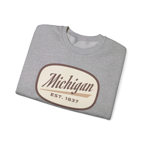 Michigan Sweatshirt - Unisex Retro Michigan Crewneck Sweatshirt