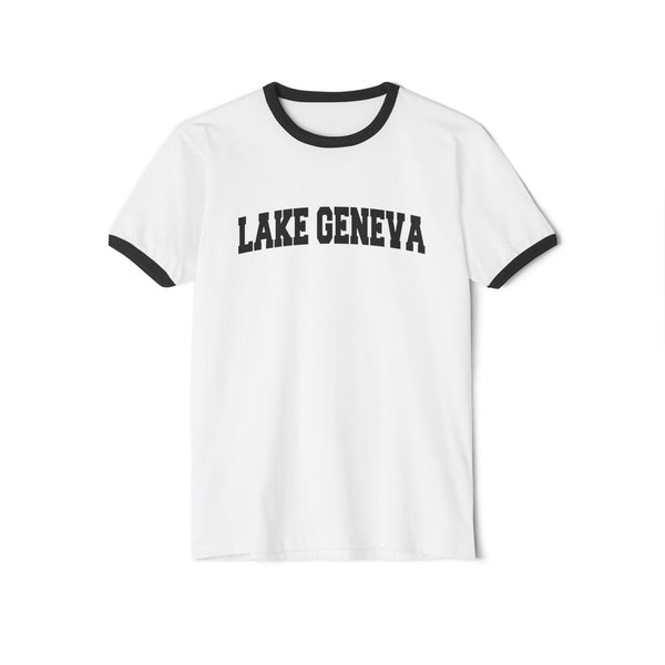 Lake Geneva, Wisconsin Cotton Ringer Graphic Tee - Unisex Lake Geneva T Shirt, Vintage Style Tee, Men's/Women's Tee