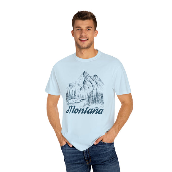 Montana Graphic Tee - Mountain Illustration Montana T Shirt