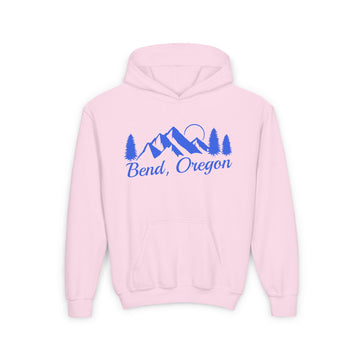 Buy light-pink Retro Bend, Oregon Youth Hoodie - Mountain Bend, Oregon Kids Sweatshirt, Cute Bend, Oregon Children's Pullover