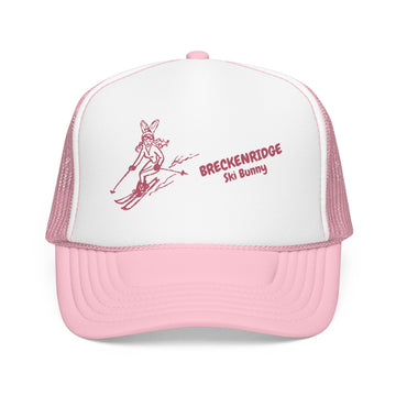 Buy light-pink-white Breckenridge, Colorado Ski Bunny Foam Trucker Hat