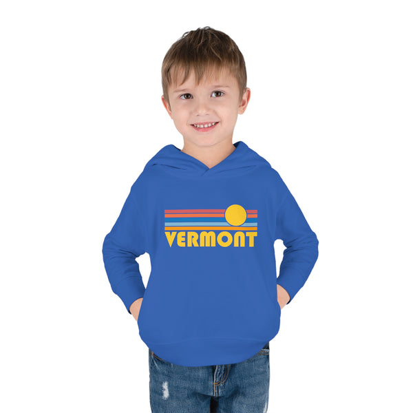 Vermont Toddler Hoodie - Retro Sunrise Unisex Vermont Toddler Sweatshirt