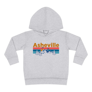 Asheville Toddler Hoodie - Retro Mountain Sun Unisex Asheville Toddler Sweatshirt - 0