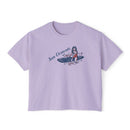 San Clemente, California Surfer Girl Tee | 100% Cotton Women's Boxy Tee-3
