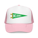 Miami, Florida Pennant Trucker Hat — Retro Flag Foam Cap-3