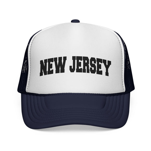 New Jersey Retro Collegiate Style Trucker Hat