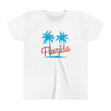 Florida Youth Shirt - Retro Palm Tree Florida Kid's T-Shirt - 0