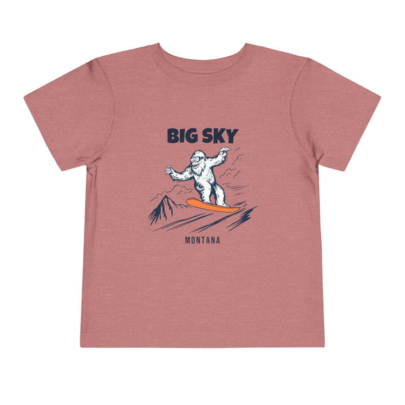 Big Sky, Montana Yeti Snowboard Toddler Tee