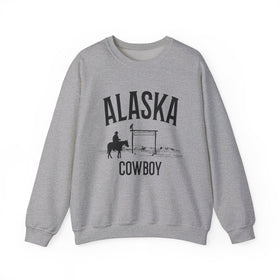 Buy sport-grey Alaska Sweatshirt - Mountain Cowboy Graphic Crewneck
