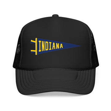 Indiana Pennant Trucker Hat — Retro Flag Foam Cap - 0