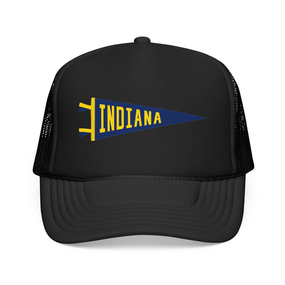 Indiana Pennant Trucker Hat — Retro Flag Foam Cap