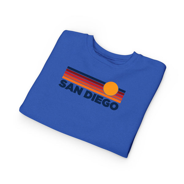 San Diego, California Toddler Sweatshirt - Retro Sun San Diego Toddler Crewneck Sweatshirt