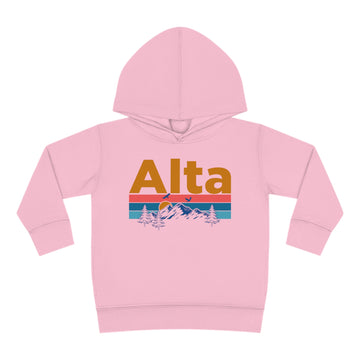 Buy pink Alta Toddler Hoodie - Retro Mountain Sun Unisex Alta Toddler Sweatshirt