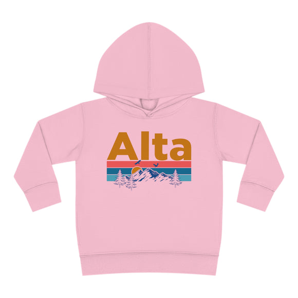 Alta Toddler Hoodie - Retro Mountain Sun Unisex Alta Toddler Sweatshirt