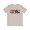Retro Golden, Colorado T-shirt, Mountain Tee, Vintage Golden Unisex Jersey Shirt, Outdoor Hiking Apparel