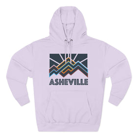 Buy lilac Asheville, North Carolina Hoodie - Retro Mountain Unisex Sweatshirt