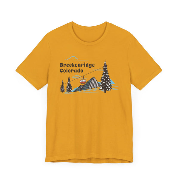 Breckenridge, Colorado T-Shirt - Retro Ski Mountain Gondola Unisex Breckenridge Shirt