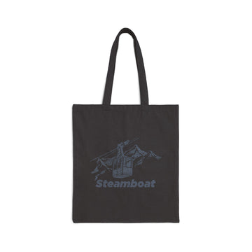 Steamboat, Colorado Cotton Canvas Tote Bag - 15" x 16" - Skier Sketch - 0