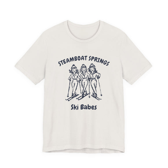 Steamboat Springs, Colorado Ski Babes T‑Shirt — Retro Skiing Graphic Tee