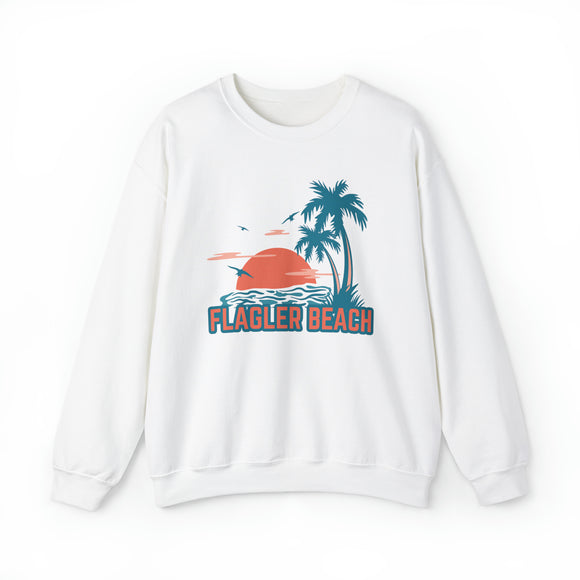 Flagler Beach, Florida Sweatshirt - Unisex Palm Tree Flagler Beach Sweatshirt
