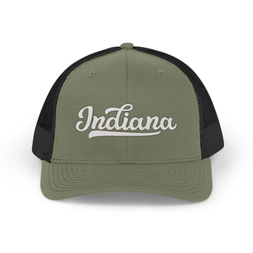 Buy loden-black Indiana Snapback Trucker Cap - Embroidered Indiana Hat