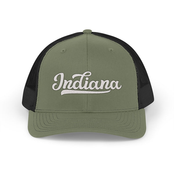 Indiana Snapback Trucker Cap - Embroidered Indiana Hat