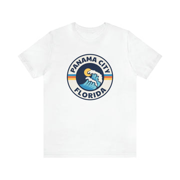 Buy white Panama City, Florida T-Shirt - Retro Unisex Panama City Shirt - Wave Circle