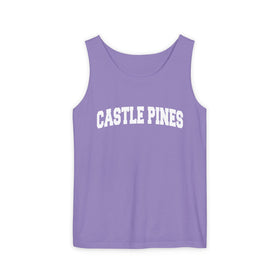 Buy violet Castle Pine, Colorado Tank Top Unisex | Comfort Colors - 100% Cotton