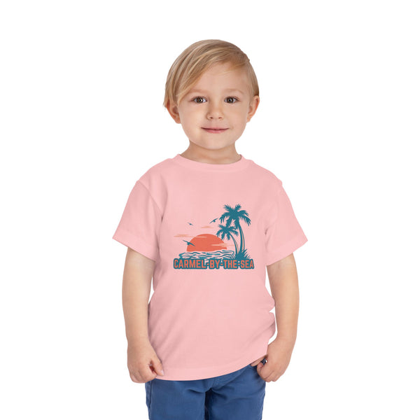 Carmel by the Sea, California Toddler T-Shirt - Retro Palm Tree Toddler Carmel by the Sea Shirt