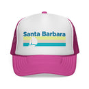 Santa Barbara, California Retro Sailboat Trucker Hat-3