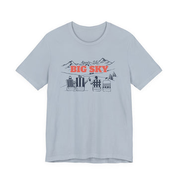 Buy light-blue Big Sky, Montana Après-ski T-Shirt - Vintage Mountain Graphic Tee