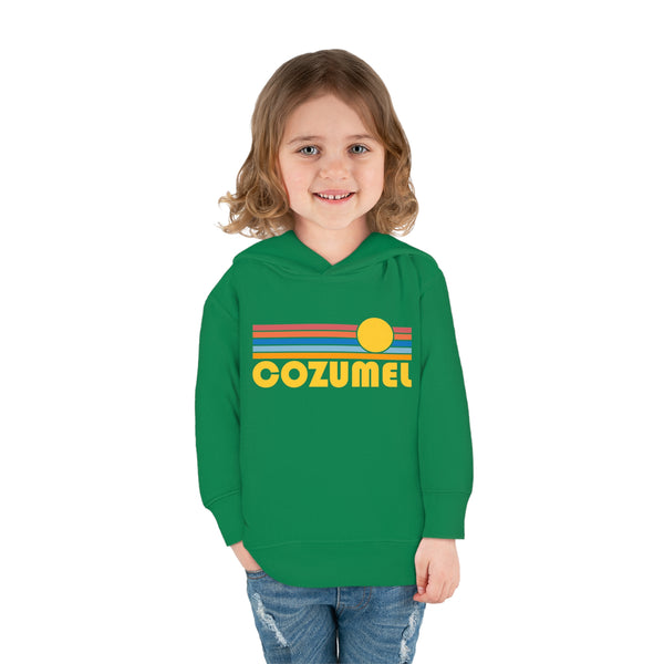 Cozumel, Mexico Toddler Hoodie - Retro Sunrise Unisex Cozumel Toddler Sweatshirt