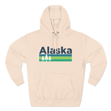 Buy pale-pink Premium Alaska Hoodie - Retro Unisex Sweatshirt - Stripe Wordmark