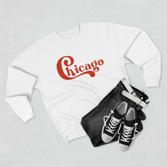 Chicago Retro Orange Script Crewneck Sweatshirt