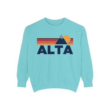 Buy chalky-mint Alta, Utah Mountain Stripes Sweatshirt | Comfort Colors - 100% Cotton