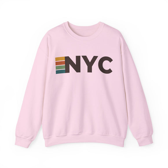 New York City, New York NYC Retro Stripe Sweatshirt