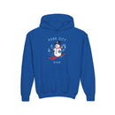 Park City, Utah Youth Hoodie - Skiing Snowman Kids Park City Hooded Sweatshirt-3