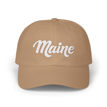 Buy khaki Maine Dad Hat - Embroidered Maine Classic Dad Cap